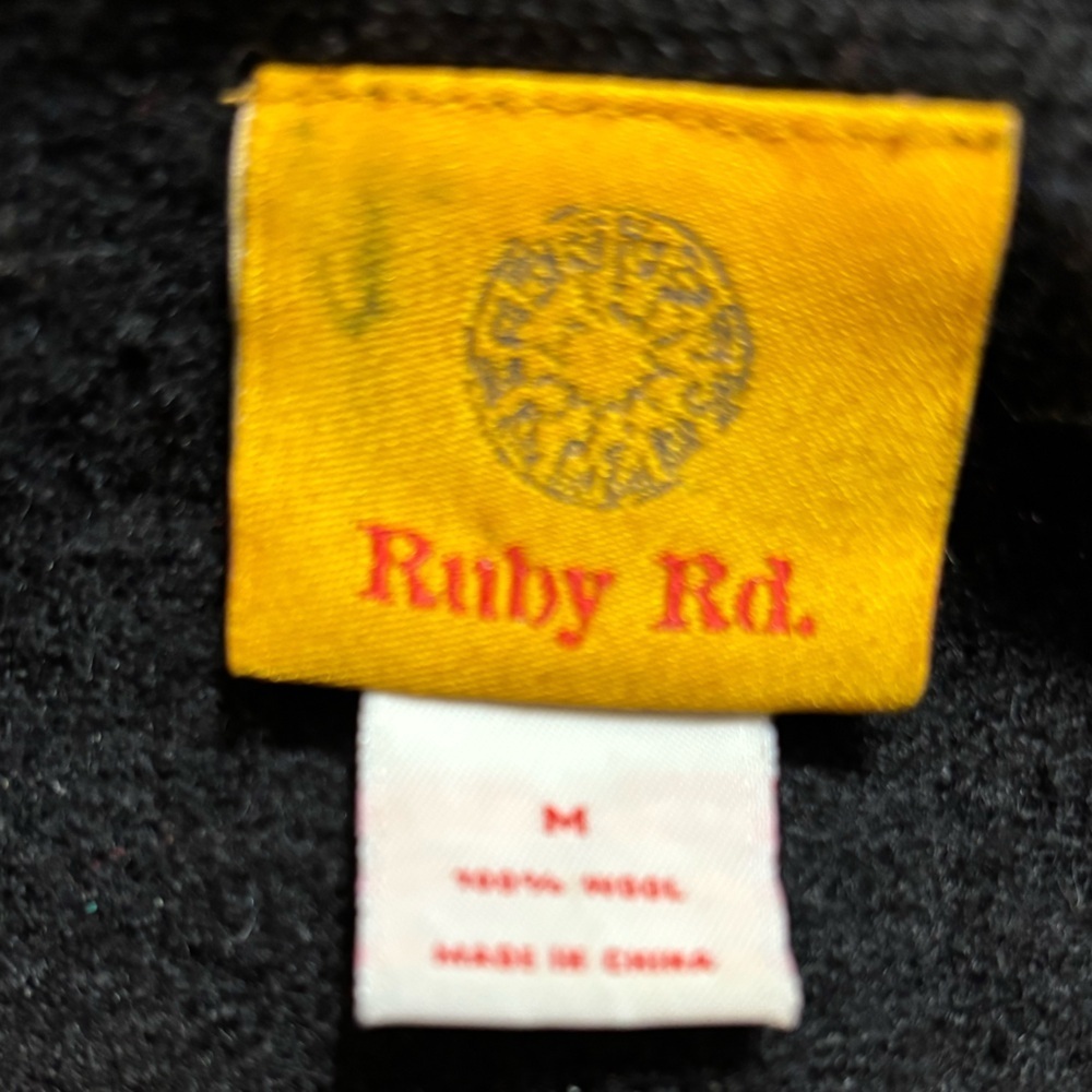 Ruby Red Colorful Fringe Black Open Cardigan Size… - image 2